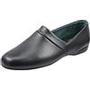 PAMIR Pantofole da uomo in vera pelle Opera con soletta in memory foam e suola in pelle, nero, 43 EU