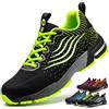 ISOOUS Scarpe Antinfortunistiche Uomo Donna Scarpe da Lavoro Leggere Traspiranti Scarpe da Cantiere con Punta in Acciaio Verde 37