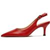 CHMILE CHAU Scarpe Tacchi Sandali Donna-Elegante Stiletto Donna-Stiletto-Sexy Tacco a spillo-Punta Chiusa-Festa-Lusso Moda Flangia Posteriore 39-CHC-19, 50 Rosso F, 36.5 EU