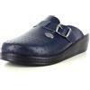 MEDICAL COMFORT Zoccoli Sabot Pantofole Scarpe di Pelle, Donna, Blu, EU 38