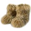 Ulalaza Stivali delle donne Fluffy Fuzzy Furry Snow Boots Inverno Mid Calf Snow Boots Scamosciata Pelliccia Calda Foderata Stivali Piatti Casual Moda