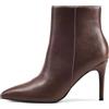 Zhabtuc Stivaletti con tacco 8 cm donna autunno-inverno - Punta chiusa stile stiletto per lavoro, festa, viaggio, marrone, 36 EU