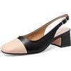 QUEEN HELENA Scarpe Eleganti con Tacco Basso con Cinturino Donna ZM9701 (Nero Pu, 40)
