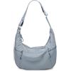 VASCHY Borsa Mezzaluna Donna Tracolla,Moon Bag Leggera in Nylon Marsupio Donna Tracolla Per Shopping/Viaggio/Lavoro/Mare Blu Chiaro