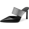QUEEN HELENA Décolleté a Fascia con Strass Sandali Eleganti a Punta Chiusa Donna K3773 (Nero Pu, Sistema Taglie Calzature EU, Adulto, Donna, Numero, Media, 37)