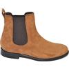 Malu Shoes Beatles Uomo Stivaletto Elastico Vera Pelle camoscio Cuoio Bruciato Collo Alto Fondo Vero Cuoio Made in Italy Handmade