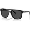 Ray-Ban Rb2213ch Chromance Occhiali da sole quadrati, Nero / Nero, 58 mm