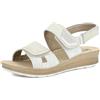 inblu Sandali Donna con Tripla Chiusura a Strappo Regolabile e Strass, Plantare in Vera Pelle