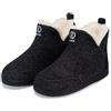 BUGUKI Pantofole Uomo Invernali Donna Pantofole Stivaletto Casa Peluche Calde Alte Collo Ciabatte Stivaletti Nero 36 37