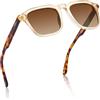Carfia Retro Polarizzati Occhiali da Sole Uomo UV400 Protezione Acetato Quadrato Telaio per la Guida all'Aperto CA5352