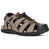 Geox Uomo Sandal Strada B, Sandali Uomo, Beige Nero Taupe Black, 42 EU