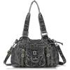 Angel Kiss Piccola borsa hobo da donna in pelle lavata retrò borsa a tracolla spaziosa con manici superiori borse con tracolla rimovibile
