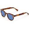 X-LAB XLAB 8004 Occhiali da sole stile moscot, 50mm, Havana Scuro/Azzurro, Unisex