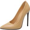 Lishoepin Donna Pompe al Tallone Alto Shoe0069 Tacco a Spillo Apricot Numero 48 EU/50Cn