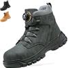 KOIFISH Scarpe Antinfortunistiche Uomo Donna Alte Scarponi Antinfortunistiche Leggere Comode Scarpe da Lavoro con Punta in Acciaio Antiscivolo Grigio 37