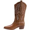 Jemnpela Stivali Western da Cowgirl da Donna con Ricami Mezzo Polpaccio Punta Appuntita Tacco Basso Massiccio a Scivolo Stile Equitazione per Concerti Country Feste e Festival