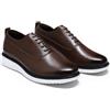 Allthemen Scarpe Stringate Uomo Casual Comode Basse Mocassini in Pelle Eleganti Classiche Derby Oxford da Lavoro Marrone Scuro 42