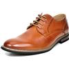 Bruno Marc Scarpe Eleganti Uomo in Pelle Stringate Derby Basse Vintage Elegante Classiche Oxford,Size 43,Marrone,PRINCE-16