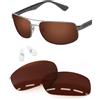 Forobb Lenti di ricambio polarizzate da 1,6 mm e naselli compatibili con occhiali da sole RayBan RB3445-61 mm