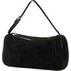 DONNAIN Pochette da donna, in pelle, a tracolla, con tracolla retrattile, Nero, 7.48 x 3.15 x 3.93 inches; 12.32 ounces