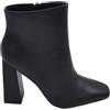 Malu Shoes Scarpe Tronchetto Donna con Tacco Alto 10cm Largo alla Caviglia a Punta Quadrata Nero Zip Laterale Aderente (39 EU)