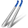 ZOMAKE Calzascarpe Lungo, Calza Scarpe Metallo 42cm, Calzante per Scarpe Acciaio Inossidabile, Shoe Horn per Uomini Donne Anziani (2 Pezzi - b)