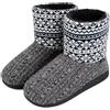 GURGER Pantofole Stivaletto Uomo Invernali Chiuse Calde Peluche Maglia Stivaletti Pantofole da Casa Collo Alte Ciabatte Stivali Grigio Bianco 40 41