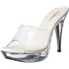 Pleaser Cocktail-501, Sandali Aperti Donna, Trasparente Clr Clr, 44 EU