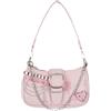 Aulenge Borsa a Spalla in Pelle per Donne Borsetta con Motivo Catena Stella Y2K Ragazze Cool e Sensazionali Mini Borse in Pelle PU per Donne Rosa