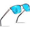 Carfia Occhiali da Sole da Uomo Protezione UV400 Polarizzati CA5225 | Montatura in Metallo, Uso quotidiano, Guida, Pesca, Viaggi, Escursionismo, Montatura rotonda, Resistente agli urti