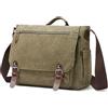 DORRISO Uomo Borsa Tracolla Grande Sacchetto Messaggero per 14 Pollici Computer Sacchetto con Manico per Viaggio Sportiva Quotidiano Lavoro Casuale Scuola Vintage Uomo Tela Borsa Spalla Verde