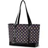 decor gift borsa da viaggio di classe per le donne con cerniera Navy Blue Tropical Palm Tree Coastal per la scuola con, Blu Navy Leopard Print Star