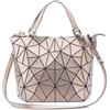 Ulalaza Borsa a maniglia superiore a reticolo geometrico per le donne Borse Tote opaco Borsa a spalla geometria