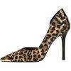 Generico Heels Dance Donna Sexy Scarpe Donna con Tacco Alto con Tacco a Spillo 10.5 cm Stampa Leopardata Metallo Punta Raso Appuntamenti e Feste