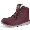 Mishansha Stivali da Neve Uomo Inverno Scarpe Pelliccia Donna Caldi Scarponcini Trekking Imbottiti Rosso 42