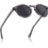 Carfia Retro Occhiali da Sole Uomo Polarizzati Rotonda Occhiali CA5288L
