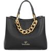 Braccialini Beth Jewels Borsa a mano di medie dimensioni in colore platino, con doppi manici e tracolla logata removibile e regolabile per una doppia portabilità. All'interno, una pochette estraibile