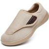 GURGER Scarpe Ortopediche Donna Uomo Pianta Larga Regolabili Pantofole Anziani Diabetiche Edema Ciabatte Regolabili Scarpe da Passeggio Beige Taglia 43