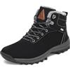 Mishansha Uomo Scarpe Invernali Donna Stivali da Neve Calda Stivaletti Impermeabili da Trekking Nero, 40 EU