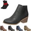 SYT-MD Stivaletti ortopedici da Donna in Pelle con Tacco Medio, Stile retrò, Traforati, con Cerniera Laterale(Black,42 EU)
