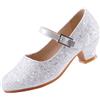 EIGHT KM Scarpe con Tacco Principessa Eleganti Lucente Comunione Cerimonia Ballerine Bambina Tacchi Ragazza EKM7015