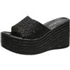 Ulalaza Piattaforma da donna Mary Jane Wedge Bat Heart Chain Sandals Open Op Akle Gothic Lolita Platform Dress Tums Shoes Scarpe piattaforma petto Scarpe in pelle Brevetto Scarpe