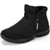 CHDDHX Stivali Uomo Invernali Impermeabili Stivali da Neve Doposci Stivaletti Fodera Pelliccia Calda Dopo Sci Scarpe da Trekking Nero 46