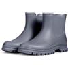 Meik Mangni Stivali di Gomma Donna PVC Stivaletti Impermeabili Antiscivolo Chelsea Boots Comode Giardinaggio Scarpe,Grigio,Taglia: 38 EU