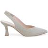 Melluso D168 255550 Platino Scarpe Donna Decolletè Slingback Punta Tacco Glitter 43
