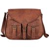 Komal's Passion Leather KPL - Borsa da donna, a tracolla, modello postina, da viaggio, in vera pelle, 35,5 cm, Marrone chiaro., L, Tote