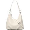 David Jones - Piccolo Sacchetto a Spalla Donna - Borsa a Mano a Tracolla in Similpelle PU Portata a Croce - Borsa Hobo Besace con Maniglia - Borsa Morbida da Città alla Moda Elegante, Beige chiaro