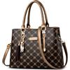 DORRISO Borsa Donna in PU, Borsa a Mano Elegante Grande Capienza con Tracolla Rimovibile e Motivo Fashion, Borsa per Lavoro, Shopping, Viaggio e Uso Quotidiano Marrone Bronzo