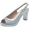 Valleverde 28344 Silver Sandali eleganti con tacco alto per donna in tessuto brillantinato (Taglia 37)