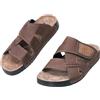 JOMIX Sandali Uomo in Pelle con Strappo Regolabile, Ciabatte Comodi Suola Antiscivolo per Estivo, Casual e Outdoor MOX250657 (Marrone,42)